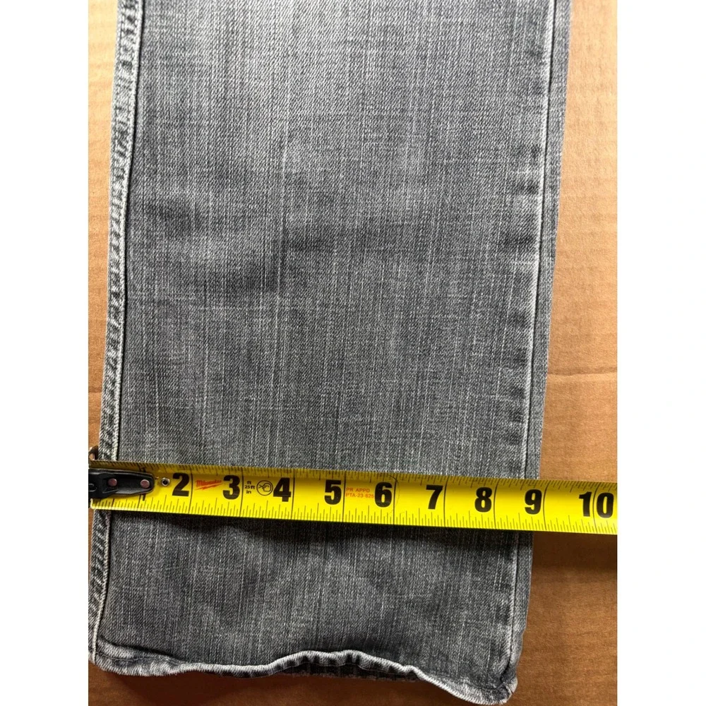 7 For All Mankind Jeans Womens 29 Gray A Pocket Flare Distressed Low Rise Denim